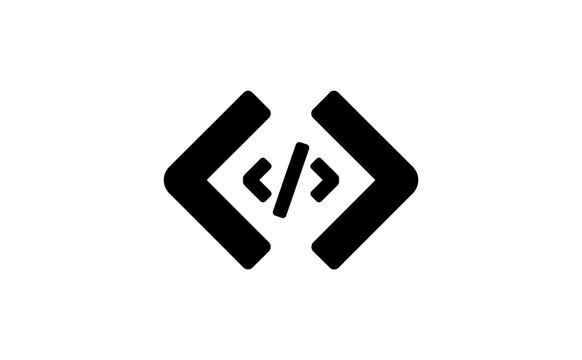 Coding icon vector symbol isolated on clean white background interface