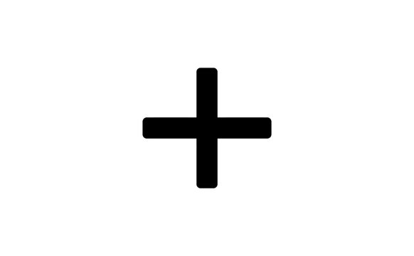 Plus sign icon vector symbol isolated on clean white background interface