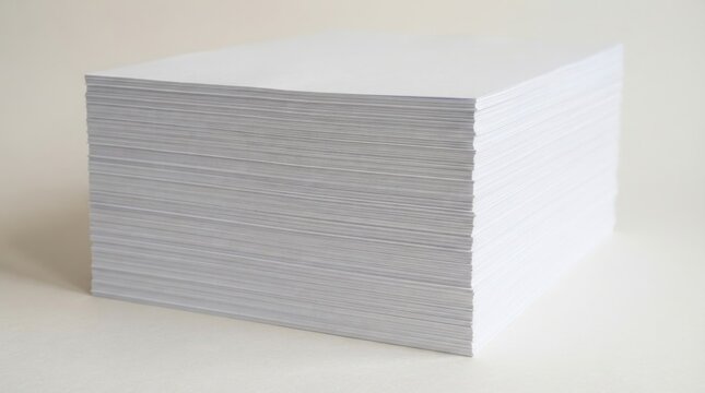 Stack of clean white paper sheets