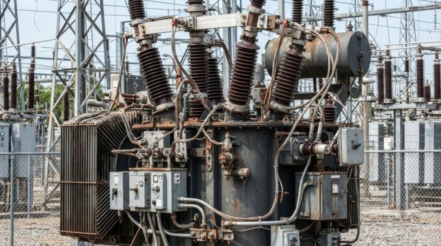 Electrical transformer in an outdoor power substation