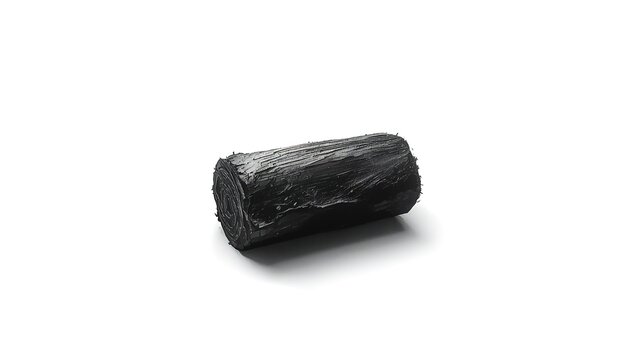 Charcoal piece isolated on a transparent background.
