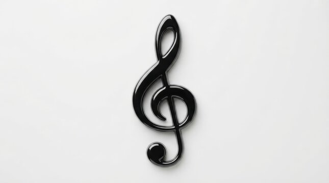 Black glossy treble clef music note symbol