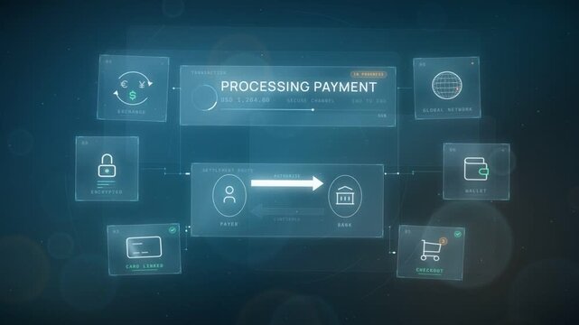 Online payment processing interface completing a secure transaction with success confirmation
