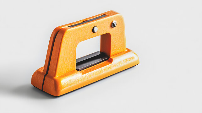 Orange Heavy Duty Stapler Isolated on Light Background