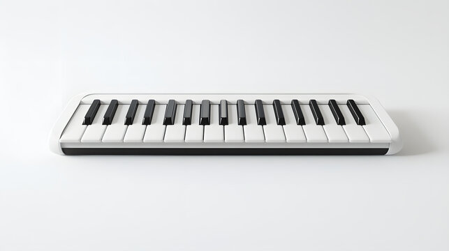 Modern Electronic Keyboard Piano Isolated on White Background