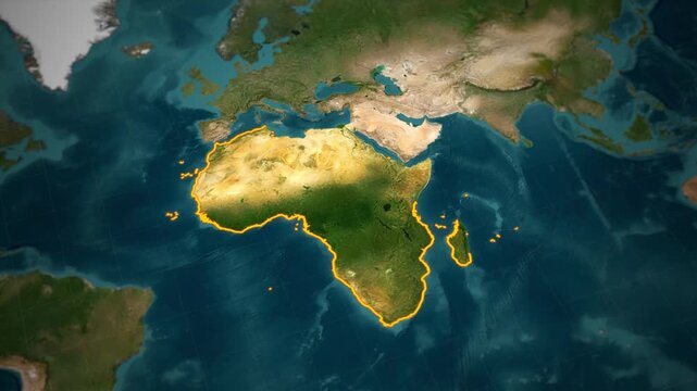 Africa continent in world map 