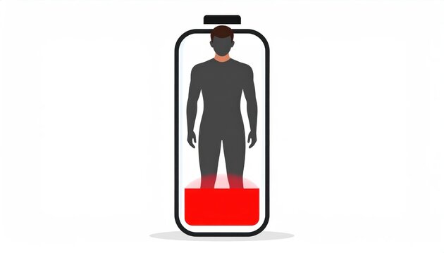 Human Battery Low Charge Concept