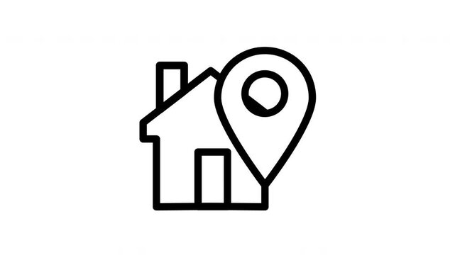 house location pin navigation animation loop motion graphic address home real estate map
