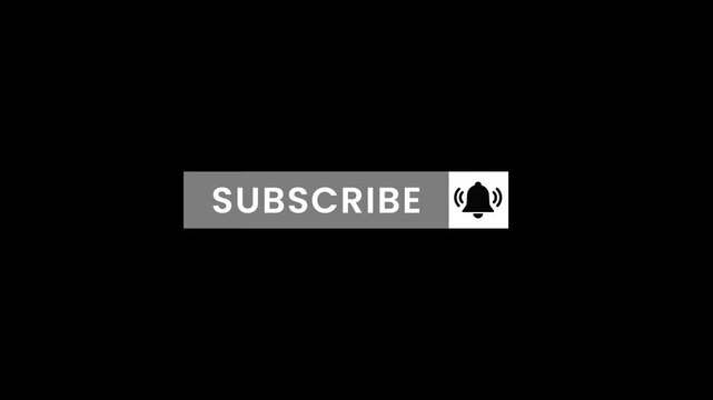 Red subscribe button click motion animation on dark digital video