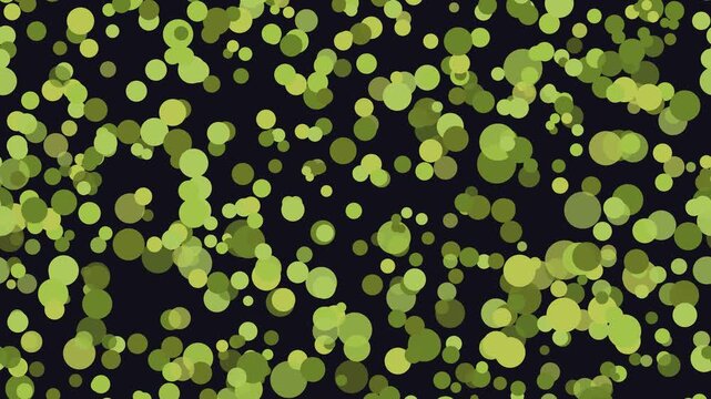 Fond anim&eacute; de pois flottants jaune avec mouvement diagonal