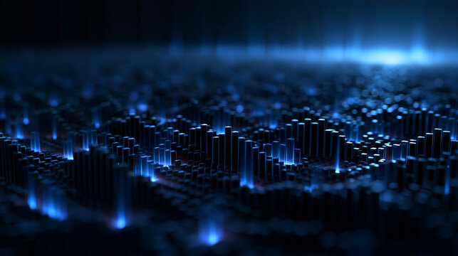 Abstract Futuristic Digital Big Data Landscape Background