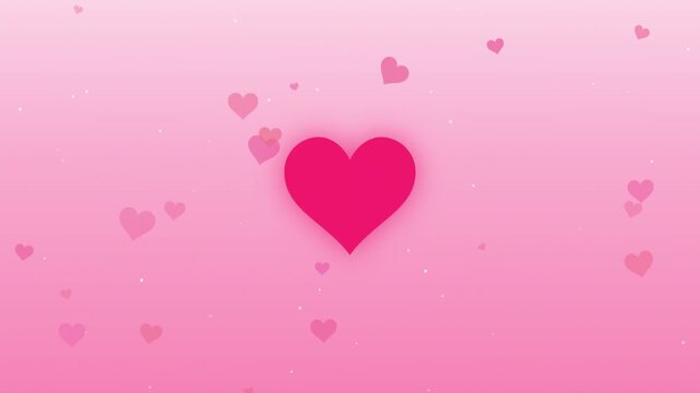 Animated pink hearts floating and drifting on a soft pastel pink gradient background