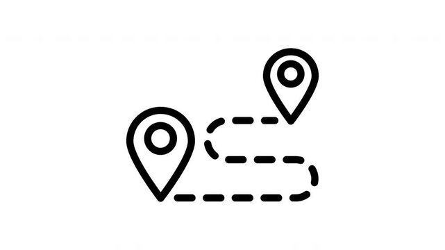 route distance tracking animation loop motion graphic map path journey navigation GPS
