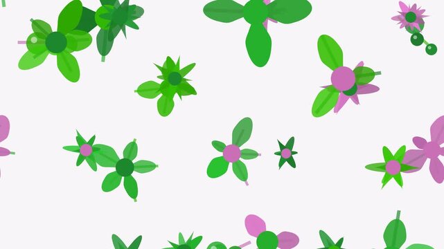 Fond anim&eacute; de fleurs flottantes multicolore &eacute;clatant anim&eacute; en boucle