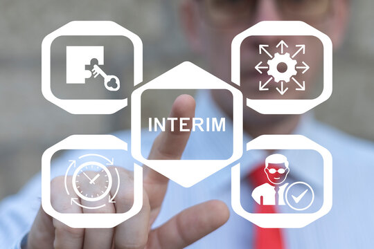Concept of business interim management and solution.