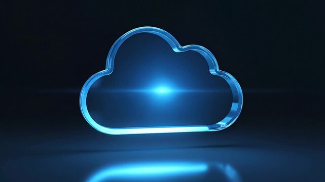 3D Glass Cloud Computing Icon Animation