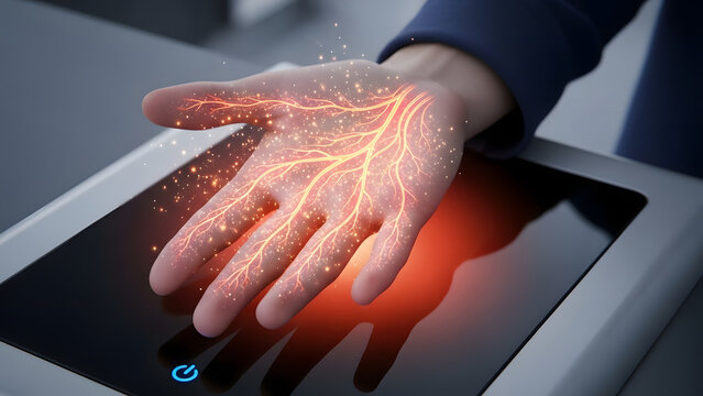 Futuristic palm vein scanner technology for secure biometric authentication and access control