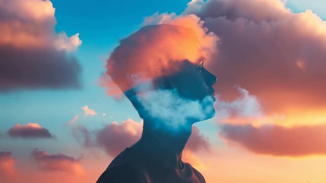 Abstract Silhouette Representing Mind and Imagination