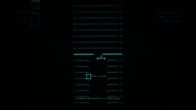 Digital aviation cockpit flight indicator showing altitude scale and navigation data on a dark screen 4k Motion Video