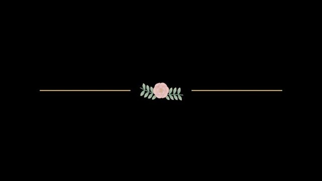 Animated Floral Rose Divider with Flourish Leaves