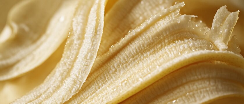 Close-up of peeled banana texture