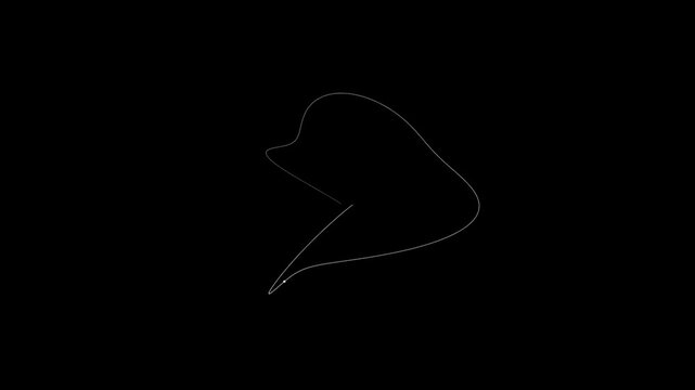 Minimalist white outline of a cowboy hat shape on a solid black background 4k Motion Video