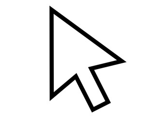 Computer mouse cursor pointer arrow outline icon on transparent background © Naima