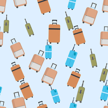 Seamless pattern of suitcases