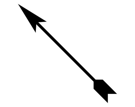 Diagonal line arrow pointing down right silhouette on transparent