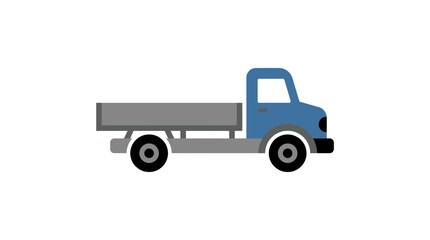 Fototapeta premium Flat Vector Illustration of a Blue Pickup Truck