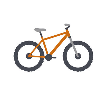 Orange mountain bike illustration