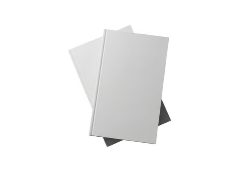 Two blank paper sheets stacked on top of each other isolated on transparent background