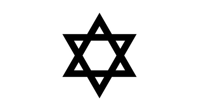 Black Star of David symbol on a white background