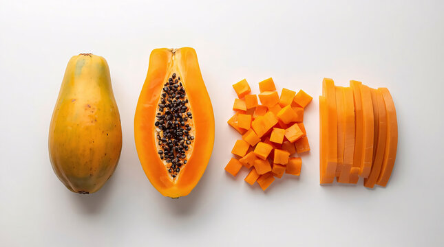 Papaya Fruit Stages Collection