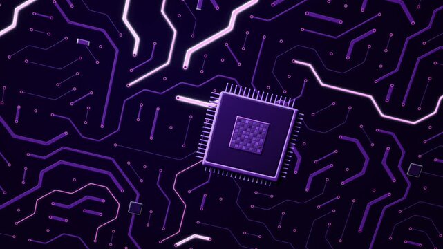 Violet and Magenta Circuit Board Technology Seamless Loop
