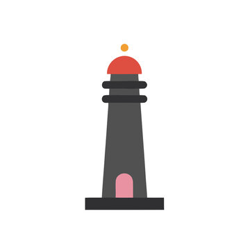 Flat design lighthouse icon