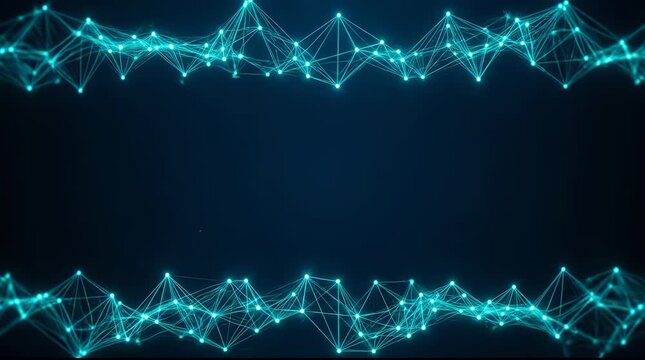 Abstract blue digital network with glowing lines and nodes