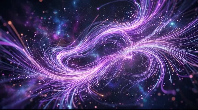 Abstract flowing purple and blue light energy