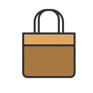 Brown shopping bag icon