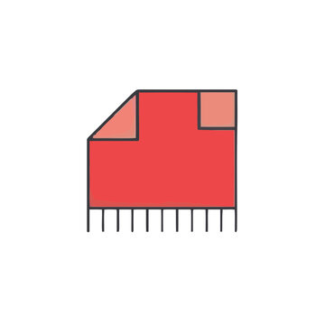 Red blanket with fringe icon
