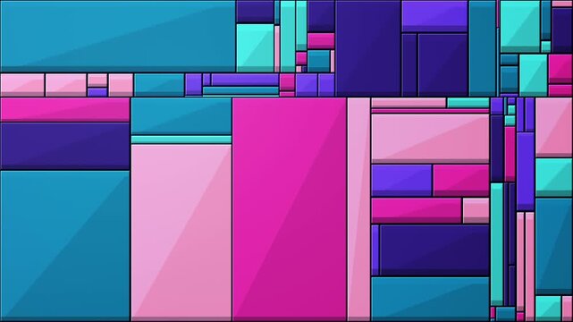 Vibrant Prismatic Grid with Intersecting Panel Waves Loop
