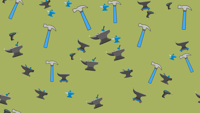 Hammers, Anvils, and Drills Pattern