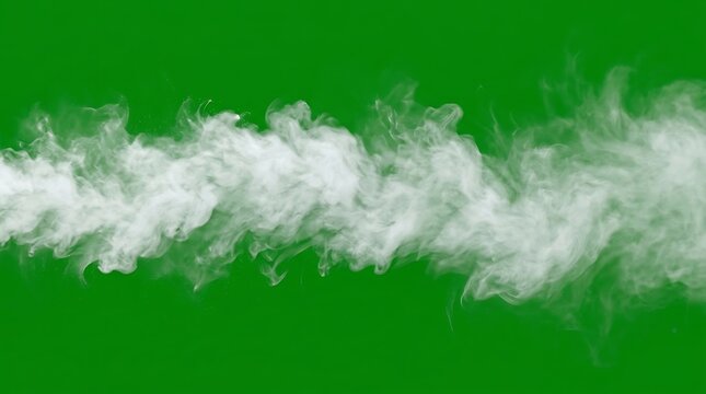 White smoke flowing across green screen