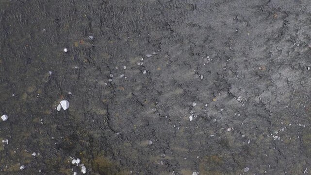 Top Down View of Rocky Chaudiere River Bed and Flowing Water