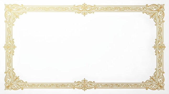 Luxury vintage gold frame background with ornate border and copy space