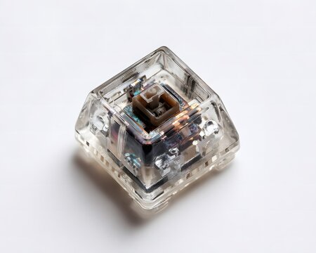 Transparent Computer Key Switch for Mechanical Keyboard Close-Up