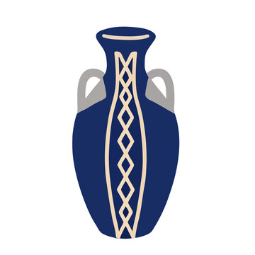 Blue amphora with decorative pattern