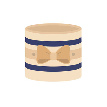 Striped cylinder with bow and dots