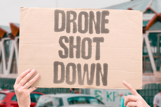 "Drone shot down" Interceptor destroys hostile UAV. DRONE. SHOT. DOWN. INTERCEPT. DEFENSE.