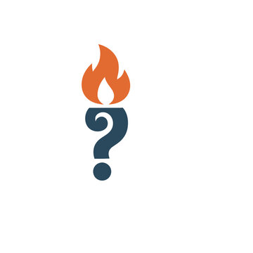 Question Mark With Flame Icon